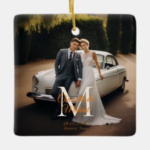 Monogramm-Foto-Hochzeit Keramikornament