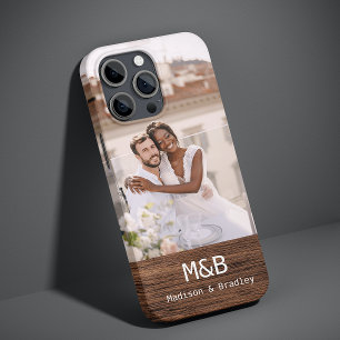 Monogramm-Foto-Paar Holz Personalisierter Name Case-Mate iPhone 14 Plus Hülle