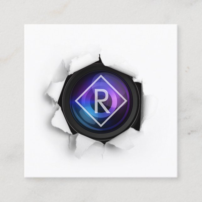 Monogramm Fotografie Creative Camera Quadratische Visitenkarte (Vorderseite)