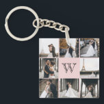 Monogramm Fotomaterial Rosa Schlüsselanhänger<br><div class="desc">Holen Sie sich diesen mit Monogramm Schlüsselanhänger mit 8 Ihrer Lieblings-Foto darauf. Es hat einen Platz für Sie,  um Ihre erste hinzuzufügen. Das ist ideal für Hochzeitsfeiern,  Fotos,  Fotos und Fotos.</div>