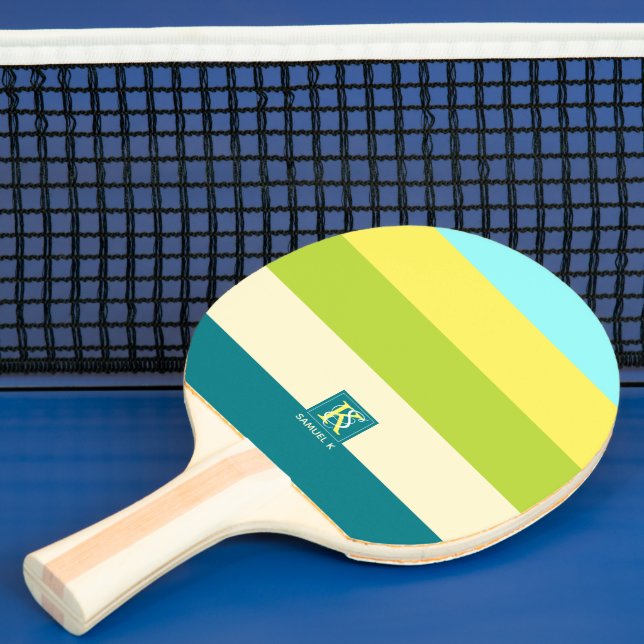 Monogramm frischen und fröhlichen Streifen Tischtennis Schläger (InSitu)