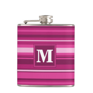Monogramm Fuchsienstreifen Flachmann