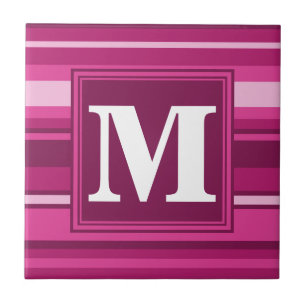 Monogramm Fuchsienstreifen Fliese