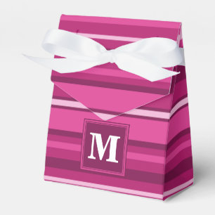 Monogramm Fuchsienstreifen Geschenkschachtel