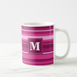 Monogramm Fuchsienstreifen Kaffeetasse
