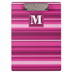 Monogramm Fuchsienstreifen Klemmbrett