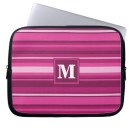 Monogramm Fuchsienstreifen Laptopschutzhülle