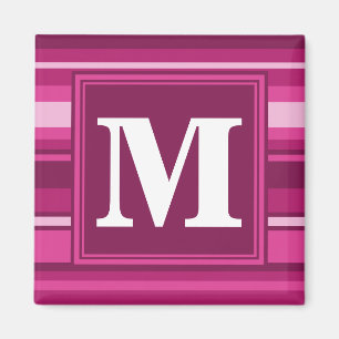 Monogramm Fuchsienstreifen Magnet
