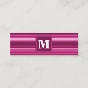 Monogramm Fuchsienstreifen Mini Visitenkarte