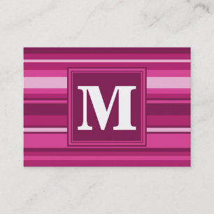 Monogramm Fuchsienstreifen Visitenkarte