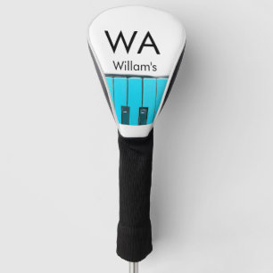 Monogramm füge Anfangsbuchstaben Name Text Klavier Golf Headcover