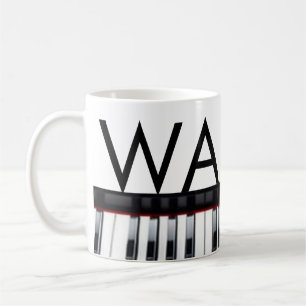 Monogramm füge Anfangsbuchstaben Name Text Klavier Kaffeetasse