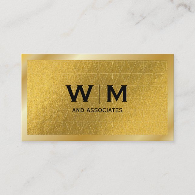 Monogramm | Führungskraft Gold | Goldmuster Visitenkarte (Vorderseite)