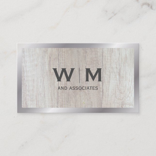 Monogramm | Führungskraft | Holzkörner Visitenkarte (Vorderseite)