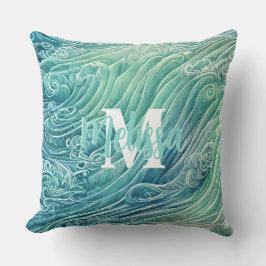 Monogramm für abstrakte Pastellpaare Kissen