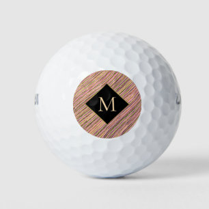 Monogramm für abstrakte Streifen aus Glitzer Golfball