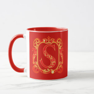 Monogramm für antike Ziergegenstände - Hauptstadt  Tasse