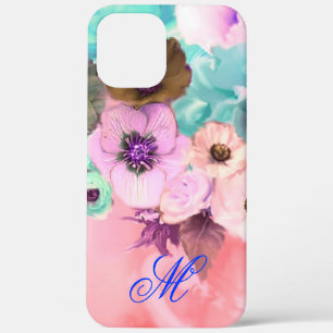 MONOGRAMM FÜR aquamarine PINKROSEN UND ANEMONEN-BL Case-Mate iPhone Hülle