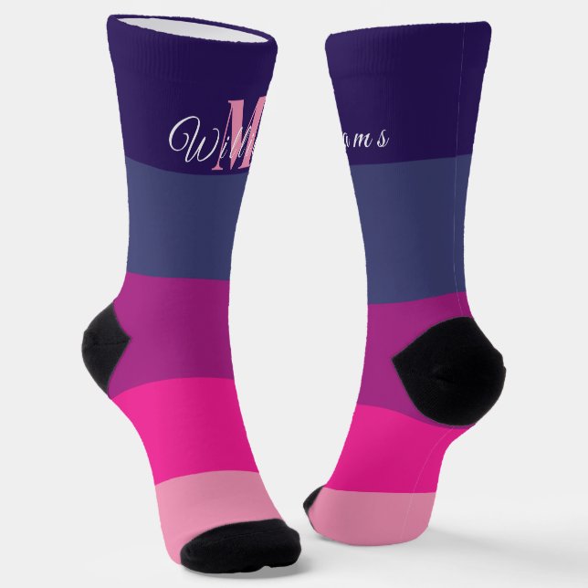 Monogramm für benutzerdefinierte Initialen für Sun Socken (Gewinkelt)