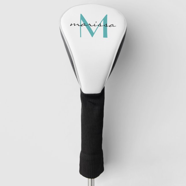 Monogramm für benutzerdefinierte Ladys Aquamarin N Golf Headcover (Vorderseite)