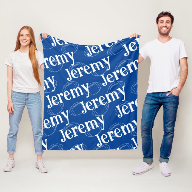 Monogramm für Blaue und Weiße Neuheit Fleecedecke (Beispiel)