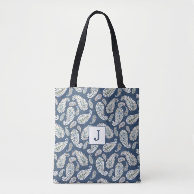 Monogramm für blaues Farbmuster Tasche (Vorderseite)