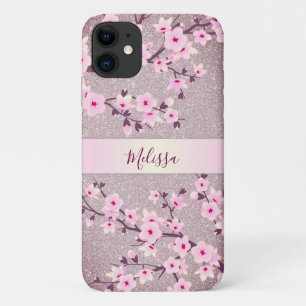 Monogramm für Blumenzwiebeln von Mauve Glitzer Case-Mate iPhone Hülle