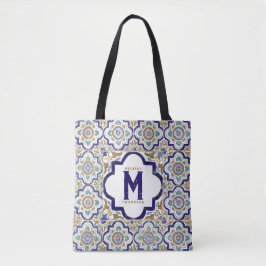 Monogramm für botanische ZierTiles Tasche