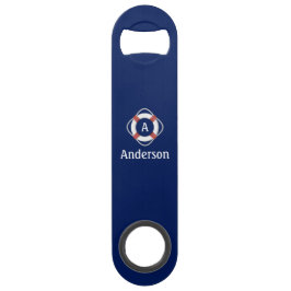 Monogramm für das blaue Nautikleben Speed Flaschenöffner