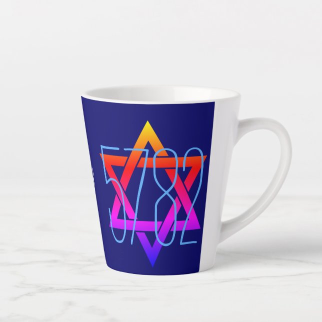 Monogramm für das jüdische Neujahr 5782 Milchtasse (Rechts)