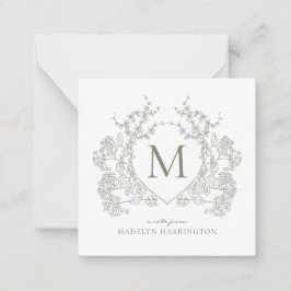 Monogramm für das klassische botanische Wappen Gre Mitteilungskarte