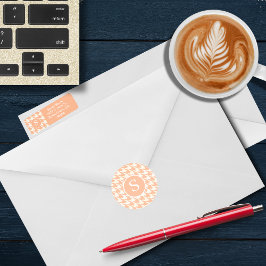 Monogramm für das klassische Hahnentrittmuster Runder Aufkleber