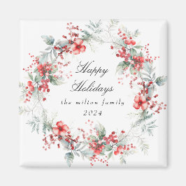 Monogramm für das klassische Holiday Berries-Foto Magnet