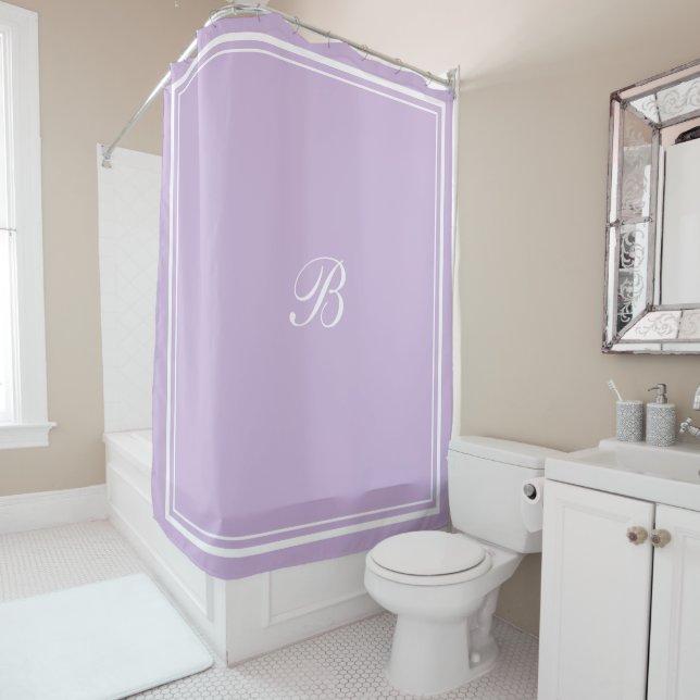 Monogramm für das klassische Lavenderabgrenzungssc Duschvorhang (Beispiel)