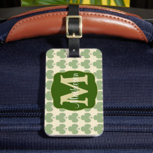 Monogramm für das Margen von Kleeblättern Gepäckanhänger