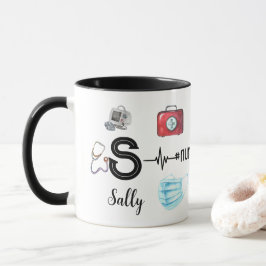 Monogramm für das personalisierte Nurse-Stethoskop Tasse