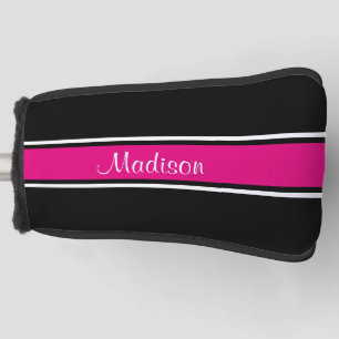 Monogramm für das schwarz-farbene Strickskript Golf Headcover