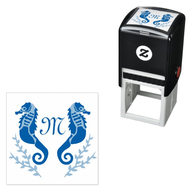 Monogramm für das Seepferd-Silhouette Permastempel (Beispiel)
