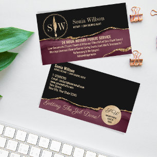 Monogramm für das Siegel "Mobile Notary and Loan S Visitenkarte