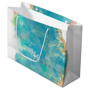 Monogramm für den Abstrakten Namen aquamarin und w Große Geschenktüte