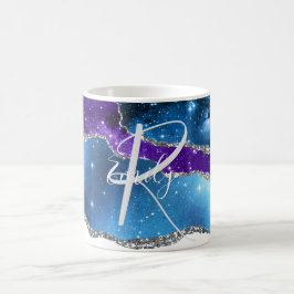 Monogramm für den Abstrakten Namen Blue & Lila Aga Kaffeetasse