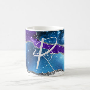 Monogramm für den Abstrakten Namen Blue & Lila Aga Kaffeetasse