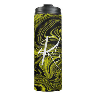 Monogramm für den Abstrakten Namen Limon und schwa Thermosbecher