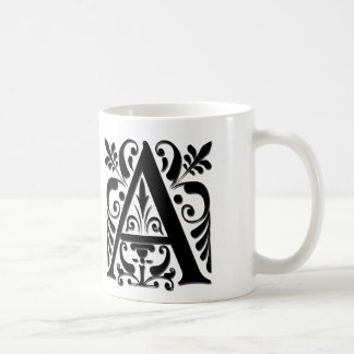 Monogramm für den Anfangsbuchstaben - Papierschnit Kaffeetasse