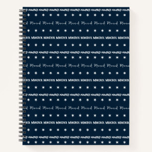 Monogramm für den blauen Wiederholungsnamen Notizbuch