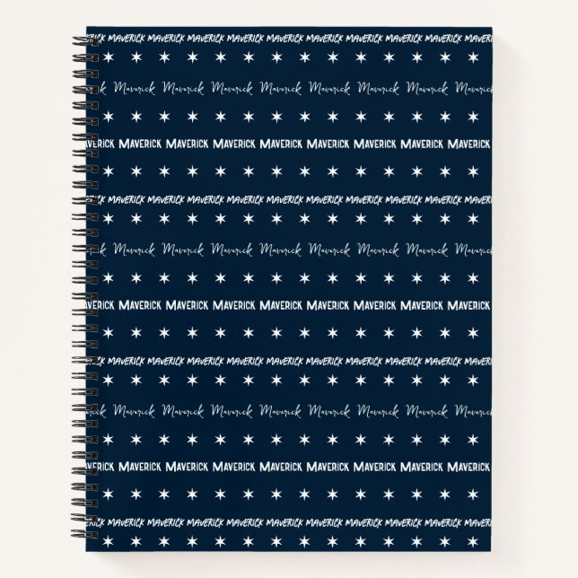 Monogramm für den blauen Wiederholungsnamen Notizbuch (Vorderseite)