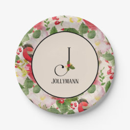 Monogramm für den Blumenurlaub Pappteller