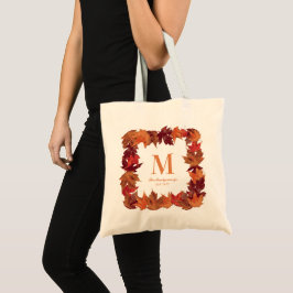 Monogramm für den glorreichen Herbst Tragetasche