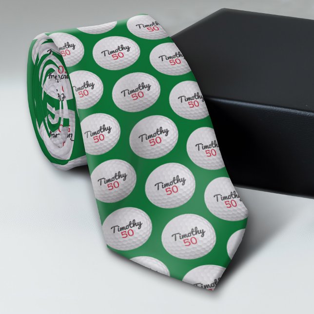Monogramm für den Golfball - Name und Nummer hinzu Krawatte (Custom Tie)