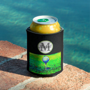 Monogramm für den Golfsport Name Cooler Vater Mä Dosenkühler